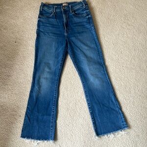 Mother denim petite “lil” Hustler Ankle Fray in wash Healing Jar size 28